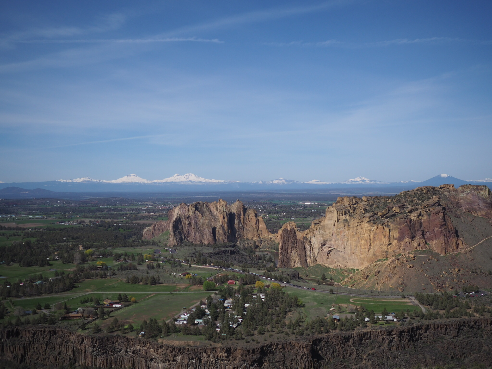Smith Rock with the Sisters in the background